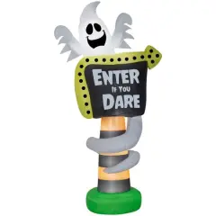 8ft. Airblown&reg; Inflatable Halloween Ghost Enter If You Dare Sign