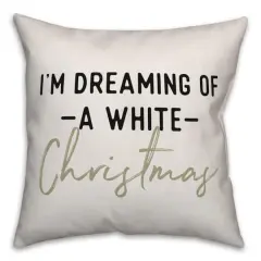 Designs Direct I'm Dreaming of a White Christmas 18x18 Throw Pillow