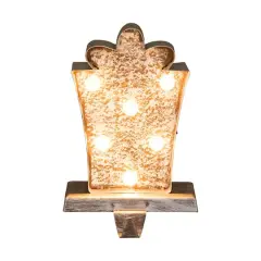 Glitzhome&reg; Christmas Marquee LED Gift Box Stocking Holder