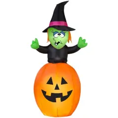 5.5ft. Airblown&reg; Inflatable Halloween Animated Spinning Witch in Pumpkin