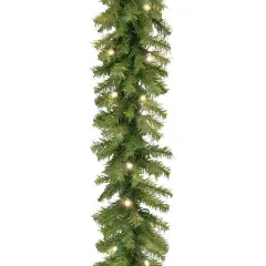 9' x 10" Pre-lit Norwood Fir Artificial Christmas Garland with 50 Battery Operated Dual LED Lights
