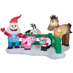 5ft. Airblown&reg; Inflatable Christmas Santa Claus Farm Scene