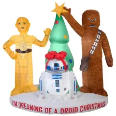 6ft. Airblown&reg; Inflatable Christmas Star Wars Droids & Chewbacca with Tree
