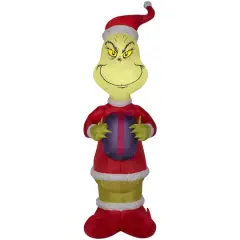 4ft. Airblown&reg; Inflatable Christmas Grinch with Christmas Present