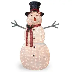 60" Crystal Snowman Decoration, Warm White LED Lights