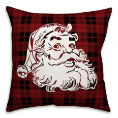 Plaid Santa Throw Pillow