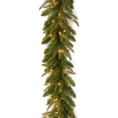 9' x 10" Pre-lit Feel-Real&reg; Fraser Grande Artificial Christmas Garland with 100 Clear Lights