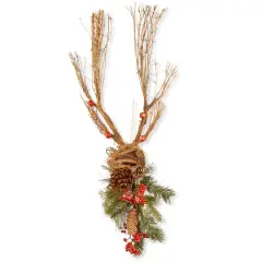 Christmas Deer with Pinecones Wall D&eacute;cor