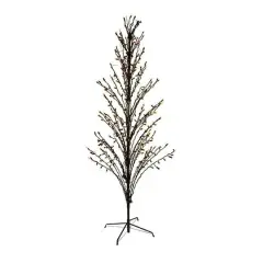 6ft. Cascade Twig Tree Outdoor Decoration, Orange LED Lights