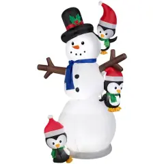 7ft. Airblown&reg; Inflatable Christmas Animated Swaying Snowman with Penguins