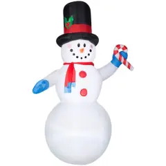 7ft. Airblown&reg; Inflatable Christmas Snowman with Scarf and Candy Cane