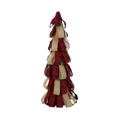 Glitzhome&reg; 17" Plaid Fabric Tabletop Christmas Tree