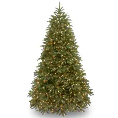 7.5 ft. Pre-Lit Feel Real&reg; Jersey Fraser Fir Medium Hinged Artificial Christmas Tree, Clear Lights