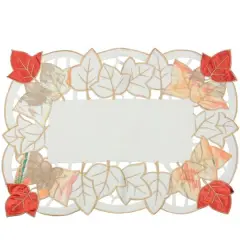 Set of 4 Autumn Elegance Decorative Embroidered Fall Leaf Table Placemats 14" x 20"