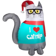 3.5ft. Airblown&reg; Inflatable Outdoor Christmas Nerdy Cat 