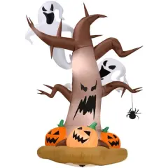 8ft. Airblown&reg; Inflatable Halloween Dead Tree With Ghosts And Pumpkins 