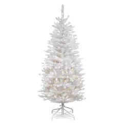 4.5ft. Pre-Lit Kingswood&reg; White Fir Pencil Artificial Christmas Tree, Clear Lights