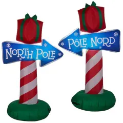 3.5ft. Airblown&reg; Inflatable Christmas North Pole Whimsical Sign