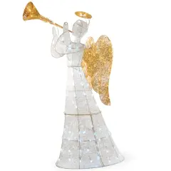 60" Crystal Angel Decoration, White LED Lights