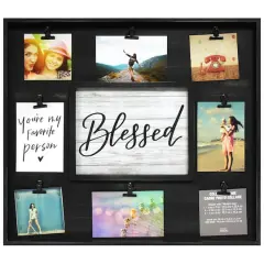 9 Opening Black Rustic Collage Frame with Clips by Studio D&eacute;cor&reg;