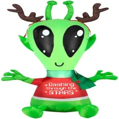 4ft. Airblown&reg; Inflatable Christmas Alien with Antlers 