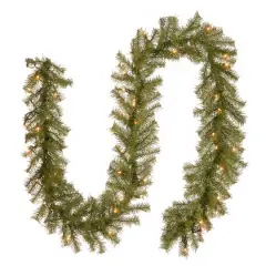 9ft. Pre-Lit Norwood Fir Garland, Clear Lights