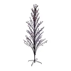 4ft. Cascade Twig Tree Outdoor Decoration, Purple LED Lights