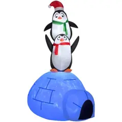 8ft. Airblown&reg; Inflatable Christmas Kaleidoscope Igloo with Penguins