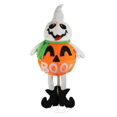 39" LED Lighted Standing Jack O' Lantern Ghost Halloween D&eacute;cor