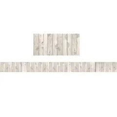 Teacher Created Resources Shabby Chic White Wood Print Borders, 210ft.