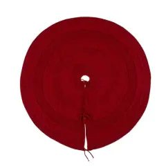 Glitzhome&reg; 52" Red Knited Acrylic Christmas Tree Skirt