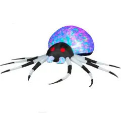 2.5ft. Airblown&reg; Inflatable Halloween Projection Kaleidoscope Black & White Spider 