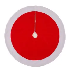 Glitzhome&reg; 42" Red & White Christmas Felt Tree Skirt
