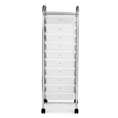10 Drawer Rolling Cart by Simply Tidy&reg; Clear