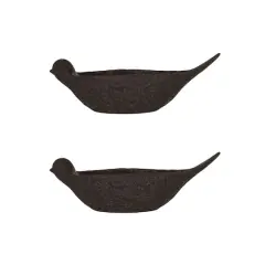 Hello Honey&reg; 10" Brown Debossed Stoneware Bird Bowl with Reactive Glaze, 2ct.