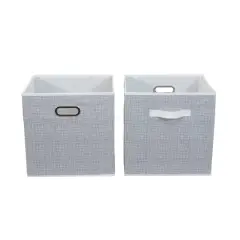 2 Pack Household Essentials 13" Fabric Storage Bins White Mix