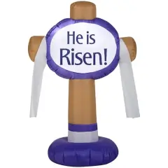 3.5ft. Airblown&reg; Inflatable Easter He is Risen Sign