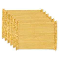 DII&reg; Variegated Apricot Fringe Placemats, 6ct.