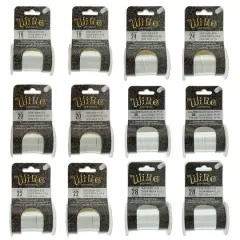 The Beadsmith&reg; Wire Elements&trade; Tarnish Resistant Medium Temper Assorted Gauge Wire Spools, 12ct. Silver