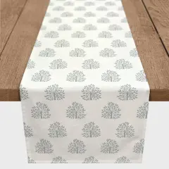 Blooming Bush Cotton Twill Runner White