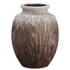13.2" Antique Brown Rustic Cement Container