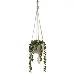 Flora Bunda&reg; 5.5" String Of Pearls Macram&eacute; Hanging Ceramic Donkey Tails 