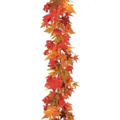 6ft. Orange Fall Maple Leaf Garland