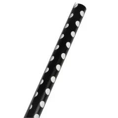 JAM Paper Wrapping Paper with White Polka Dots, 3ct. Black