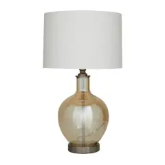 White Polyester Traditional Table Lamp, 27" x 17" x 17"