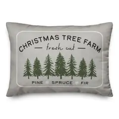 Christmas Tree Farm 20" x 14" Spun Poly Pillow