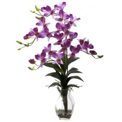23" Dendrobium Orchid with Vase Arrangement Purple
