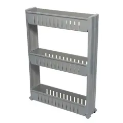 Simplify 3-Tier Slim Slide-Out Storage Cart Gray