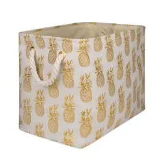 DII&reg; Medium Rectangle Gold Pineapple Polyester Bin