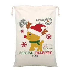 Personality Case&trade; 19" x 26" Baby Reindeer Delivery Christmas Cotton Sack